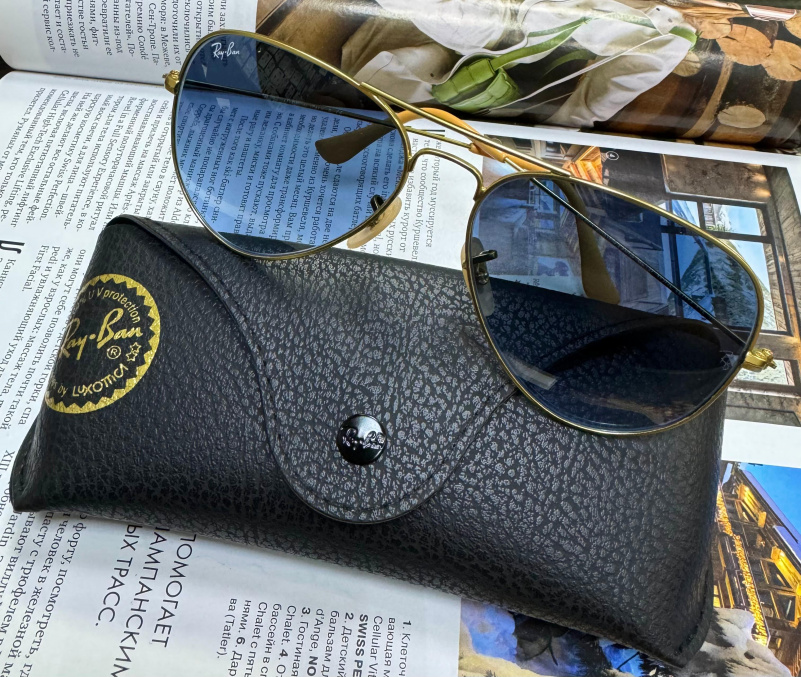 Ray Ban Солнцезащитные очки Aviator Large Metal - Blue