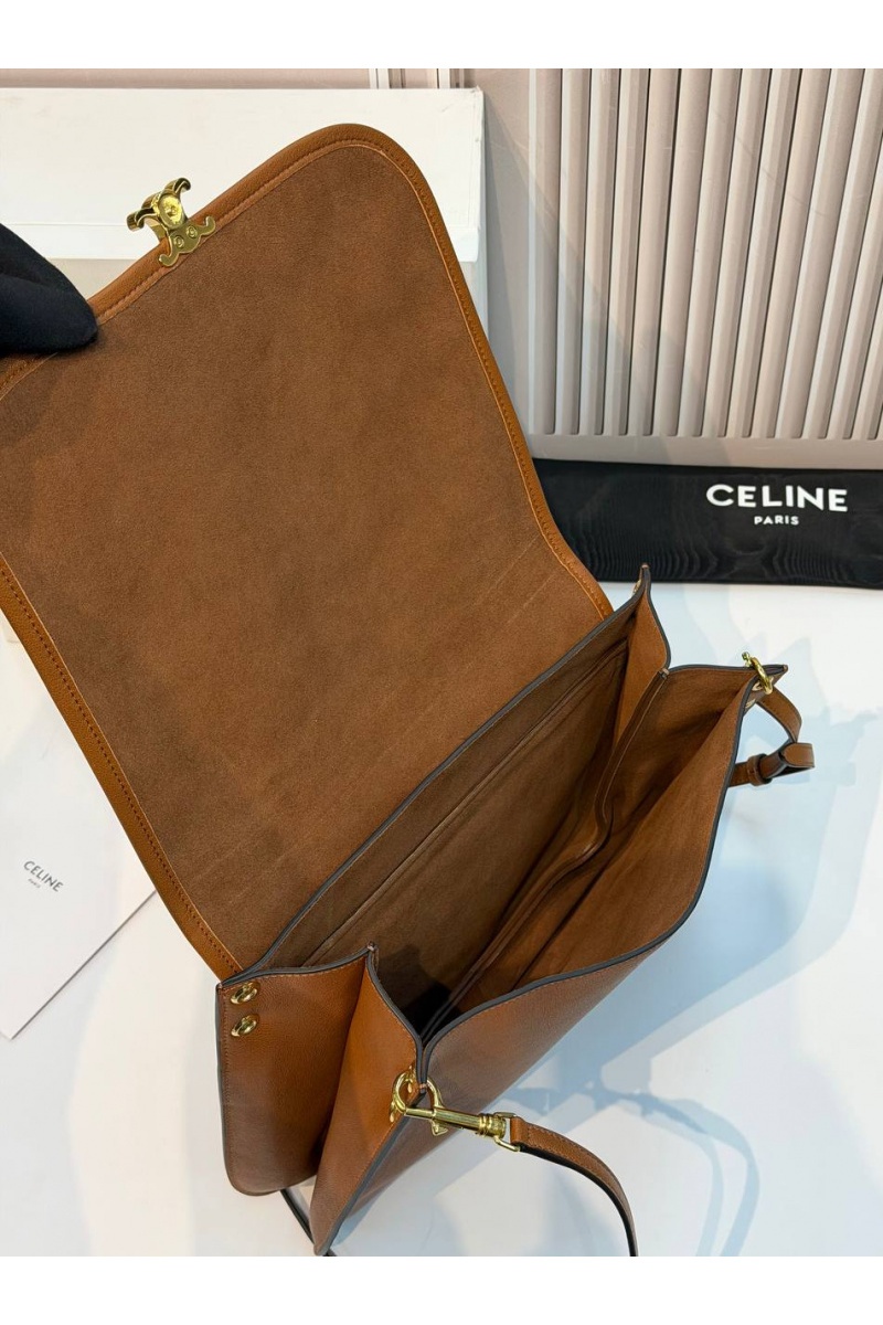 Celine Кожаная сумка Soft Triomphe Besace premium 34x25x13 см