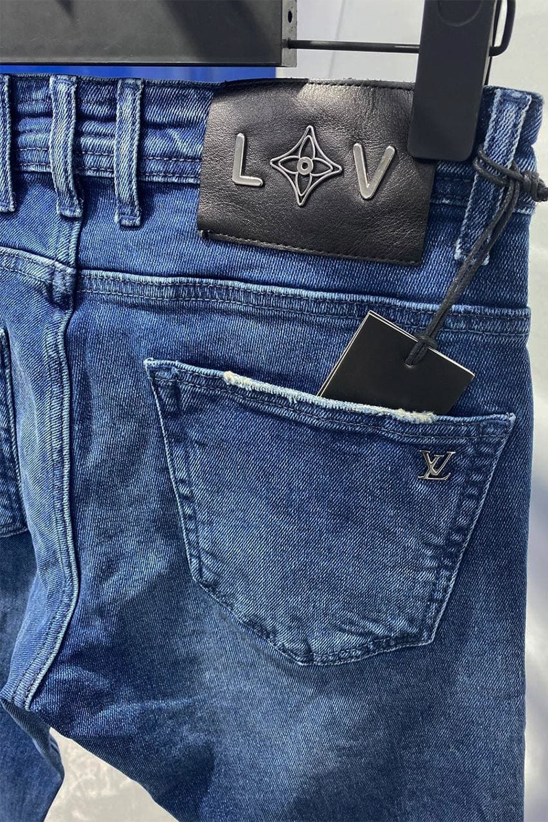 Lоuis Vuittоn Мужские брендовые джинсы синего цвета