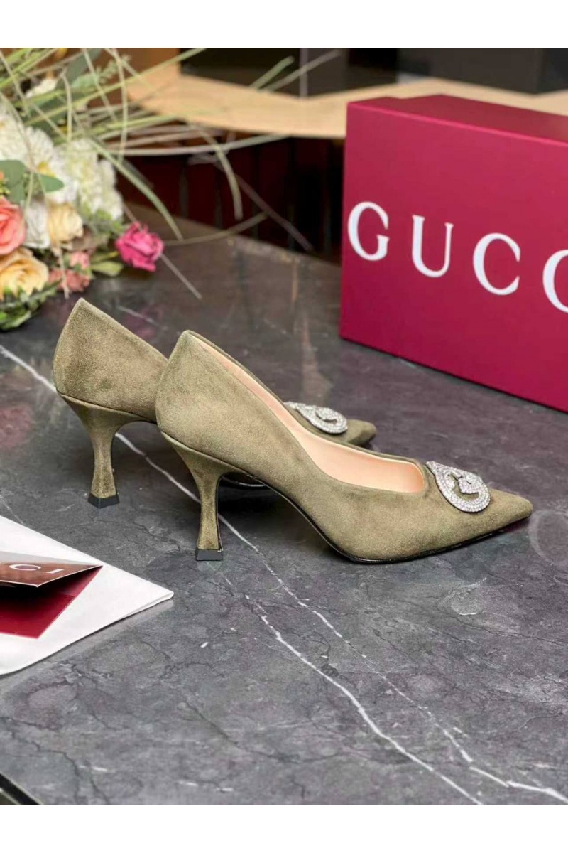 Gucci Женские замшевые туфли GG premium