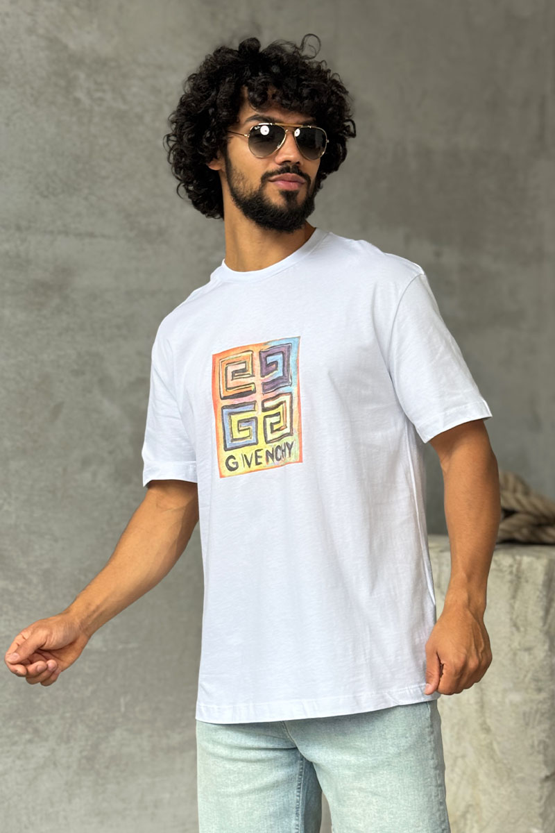 Givenchy Белая оверсайз футболка 4G Sun Print