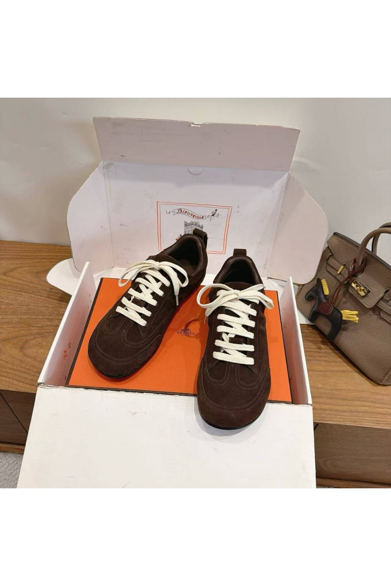 Hermes Женские замшевые кроссовки Master Tenis Master premium