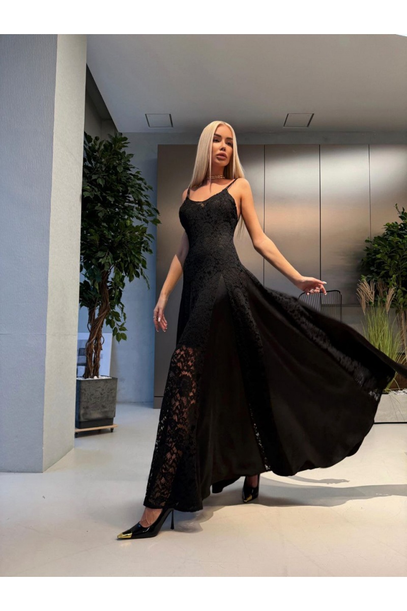 Schiaparelli Женское чёрное платье на бретельках premium