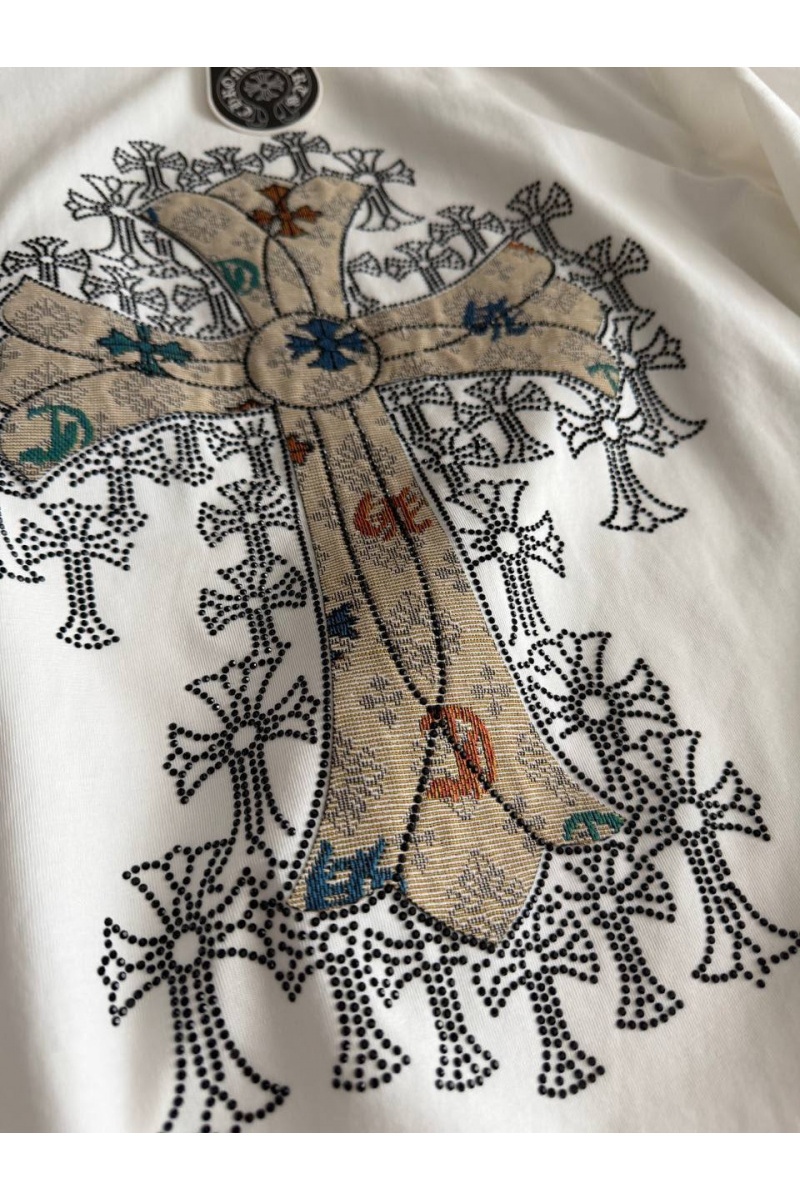 Chrome Hearts Белая женская оверсайз футболка premium