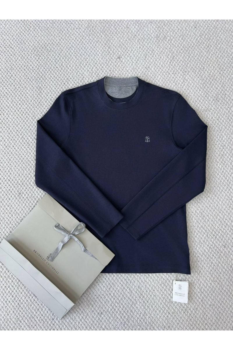 Designer Мужской тёмно-синий лонгслив Premium