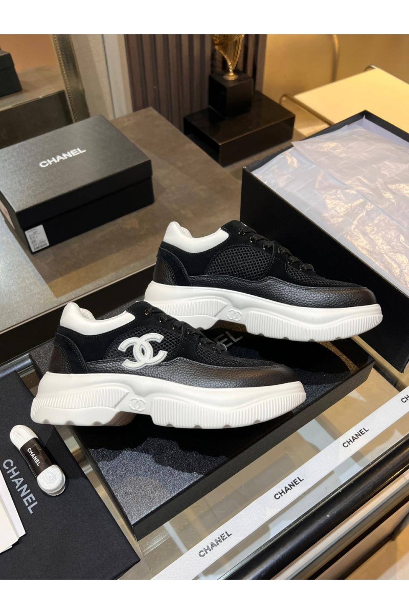 Chаnеl Чёрные женские кроссовки premium