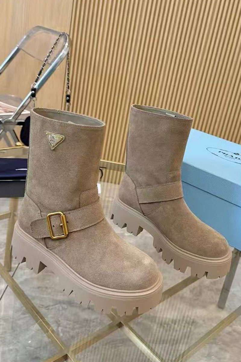 Prada Женские замшевые сапоги Suede premium
