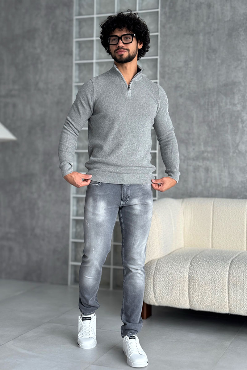 Paul & Shark Мужской светло-серый джемпер zip-up