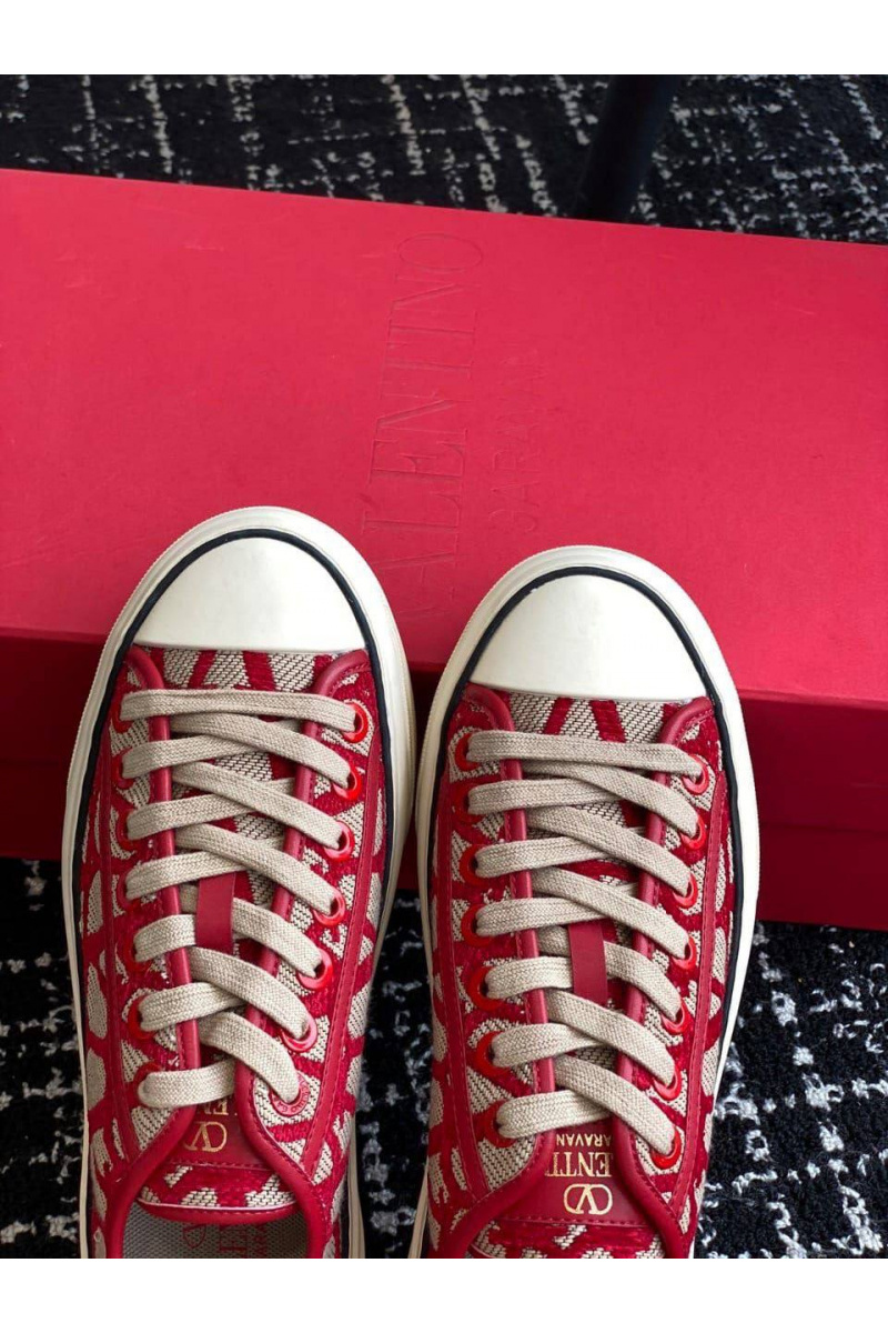 Valentino Женские кеды Toile Iconographe premium - Red