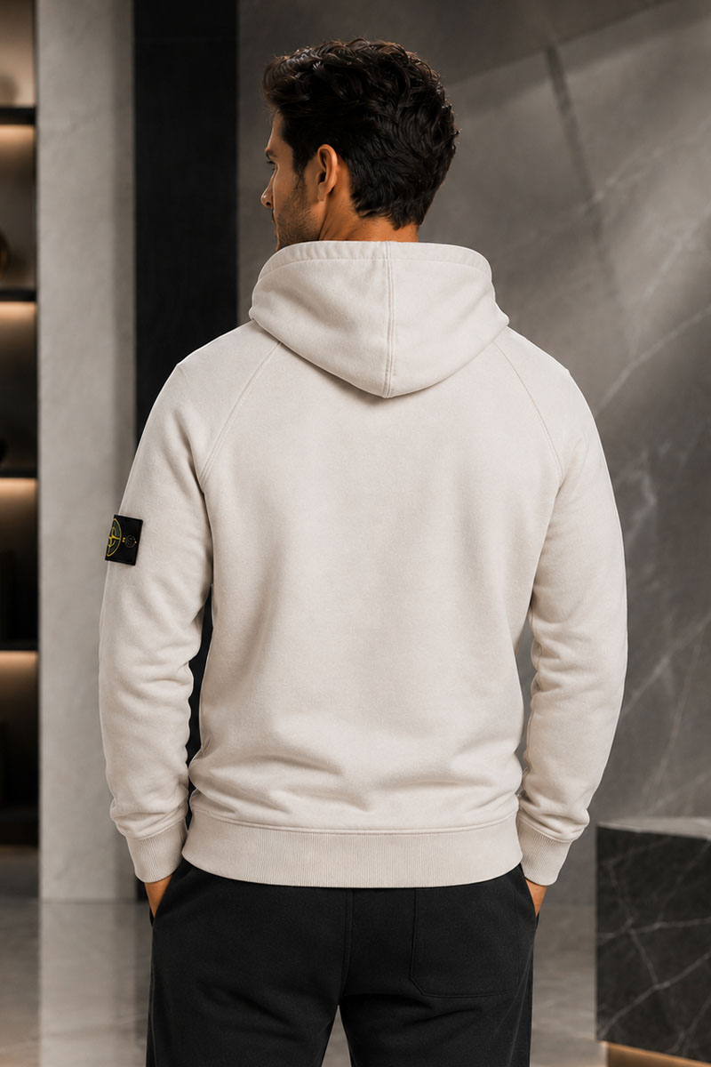 Stone Island Бежевая кофта на молнии compass-patch