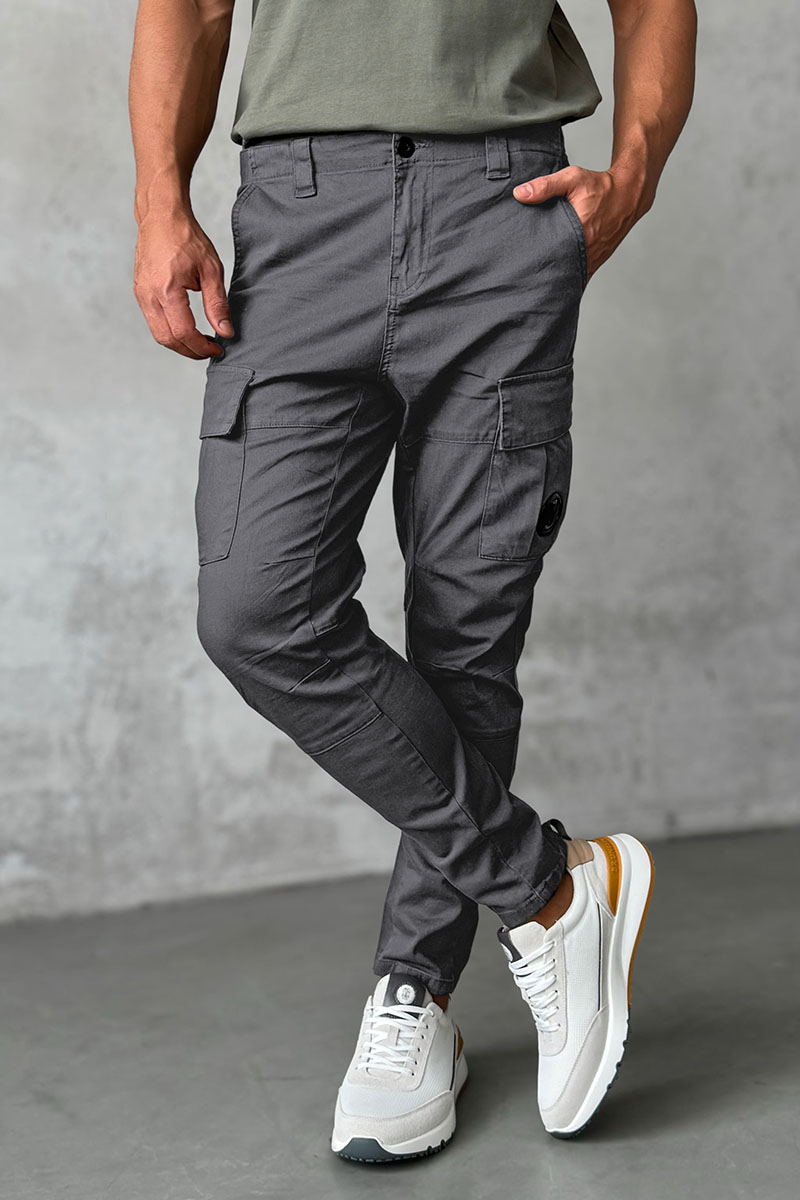 C.P. Company Серые мужские штаны-карго Lens detail