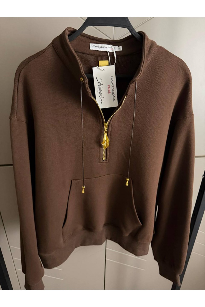 Schiaparelli Женский свитшот Premium zip neck - Brown