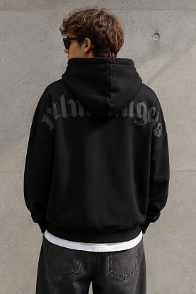 Чёрное оверсайз худи Classic logo-print 