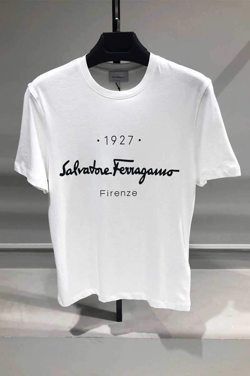 Salvatore Ferragamo Белая футболка 1927 Signature