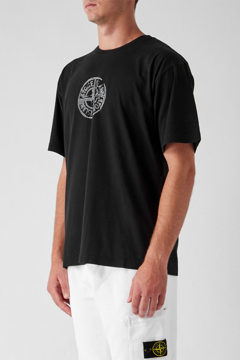 Stone Island Мужская футболка compass-print - Black 