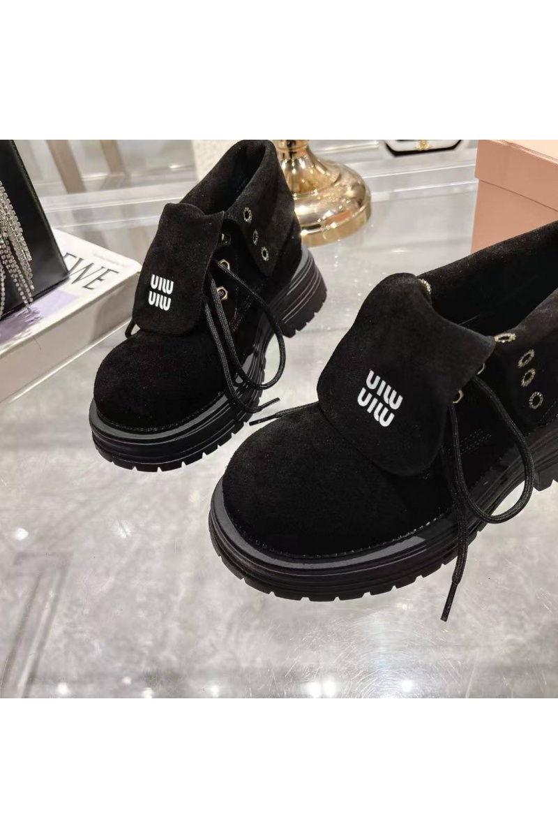 MIU MIU Женские замшевые ботинки Premium - Black
