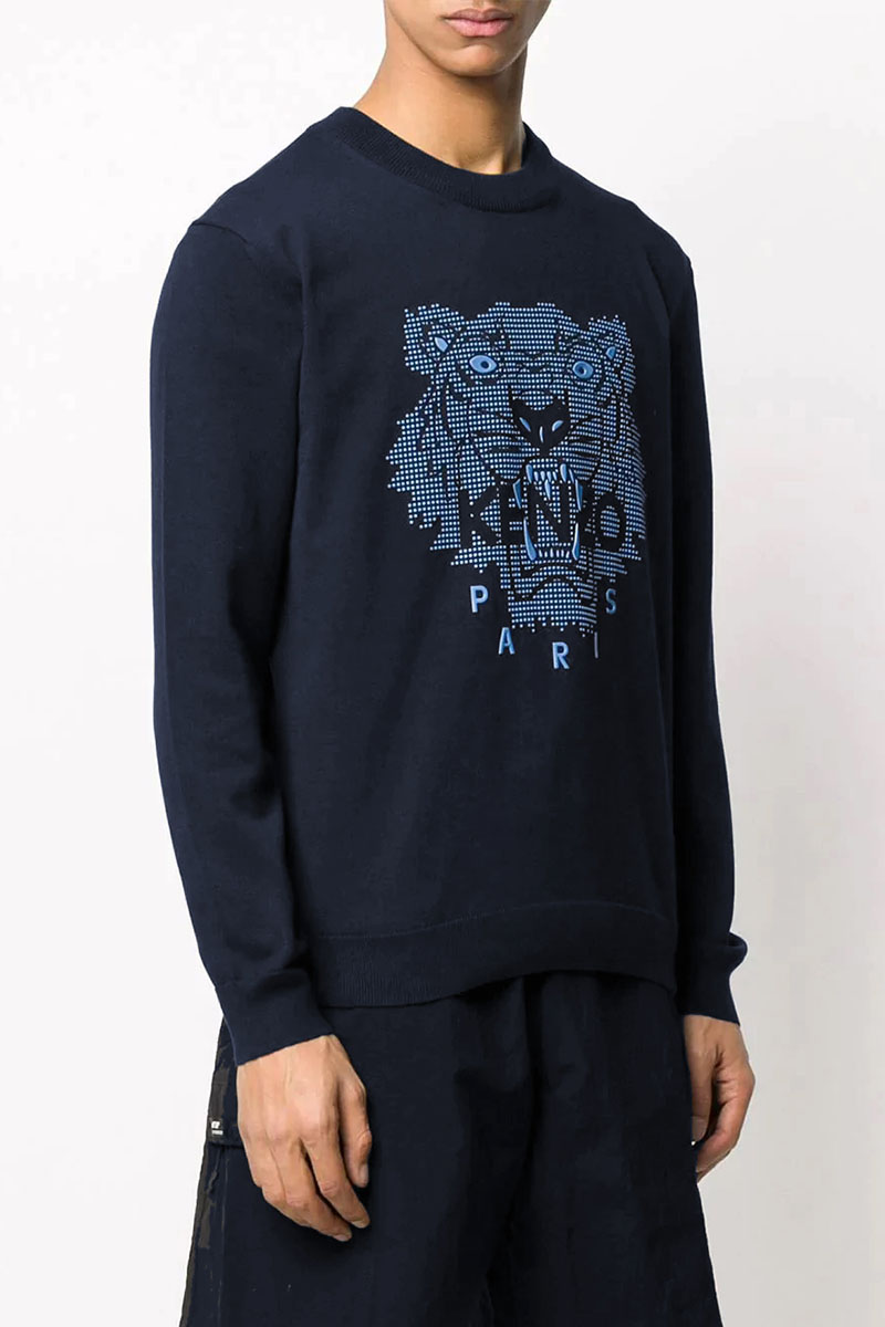Kenzo Тёмно-синий свитшот Tiger motif