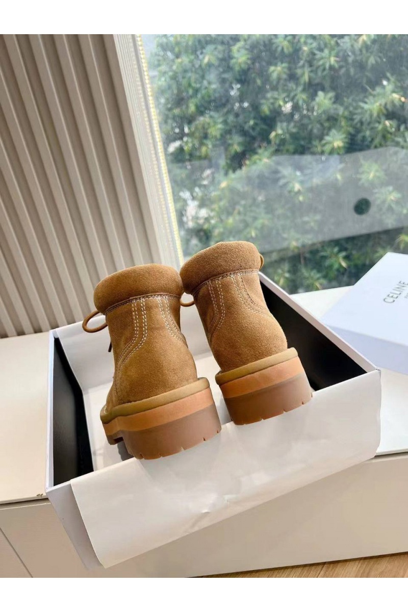 Celine Женские замшевые ботинки Premium - Brown