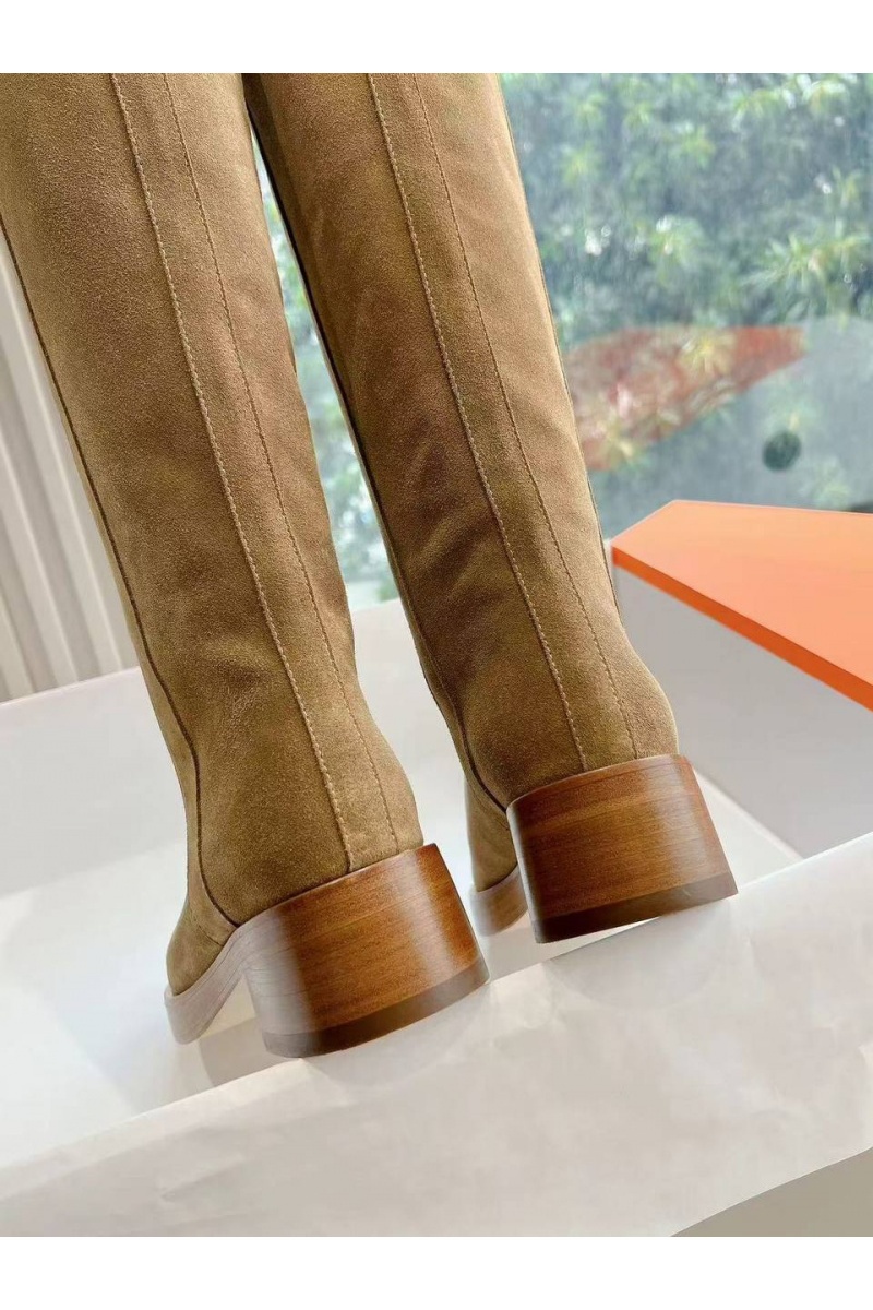 Hermes Женские замшевые сапоги Premium - Brown