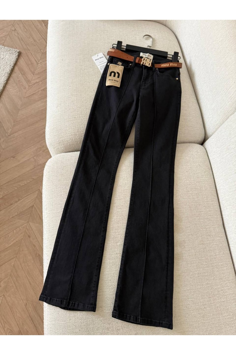 MIU MIU Женские джинсы клёш Premium - Black