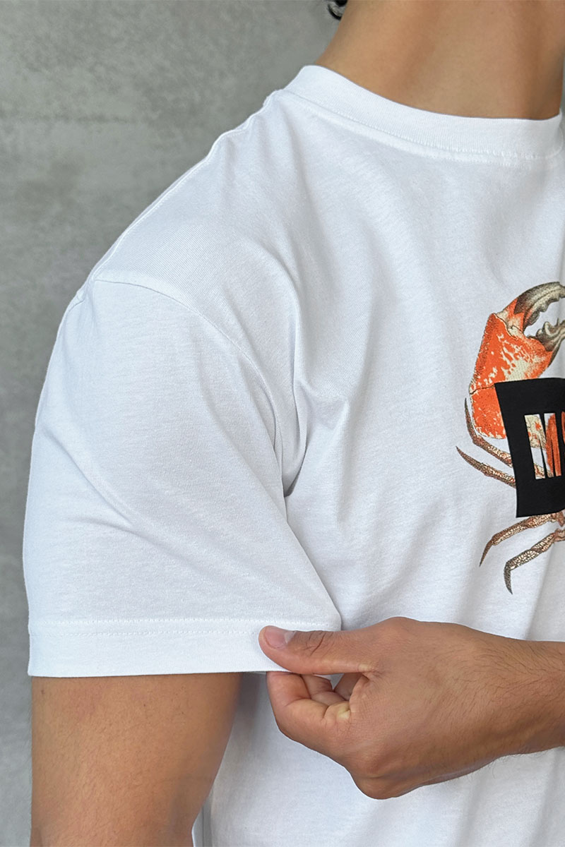 Designer Clothing Белая оверсайз футболка MSGM Crab-print