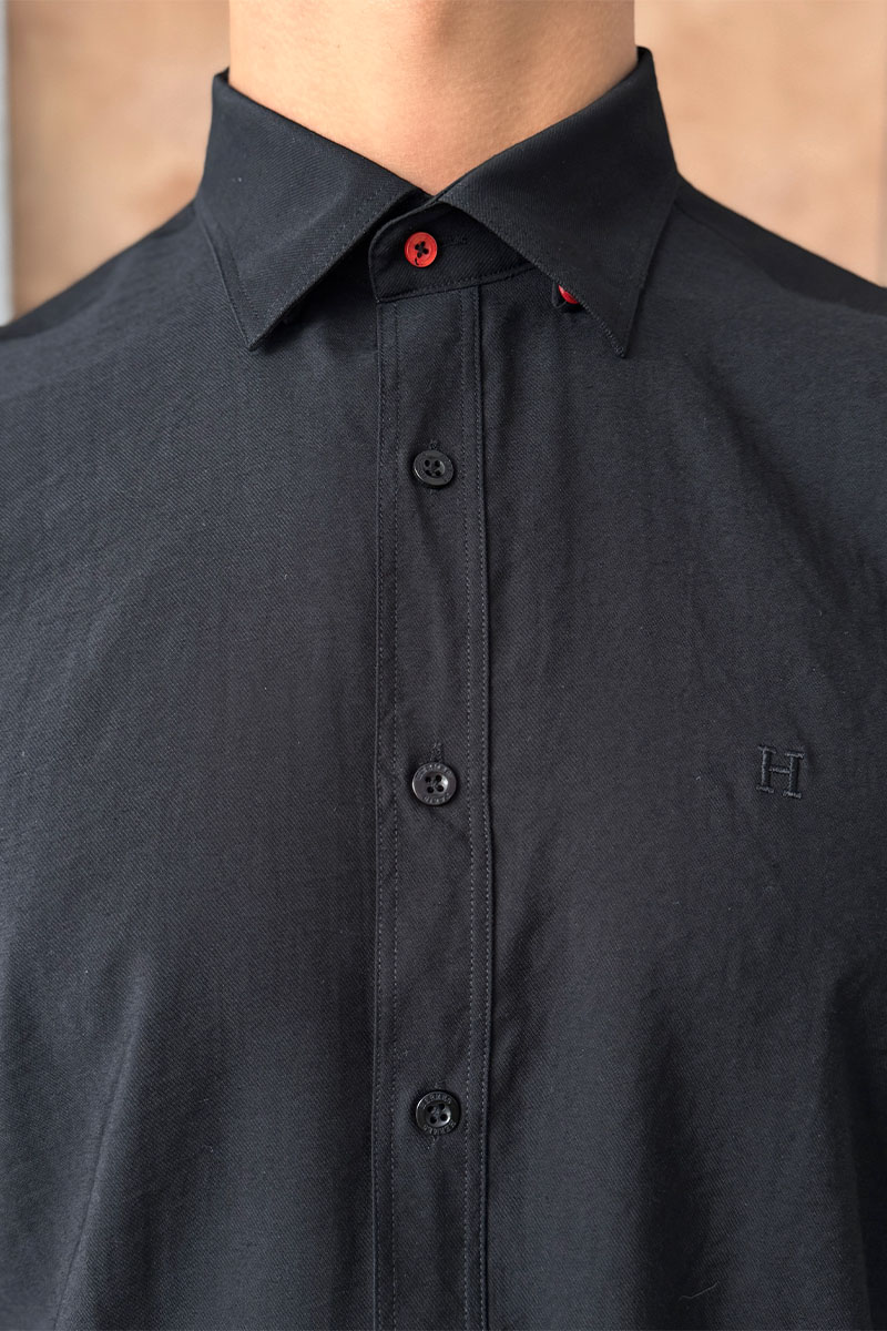 Hermes Мужская рубашка H embroidered - Black