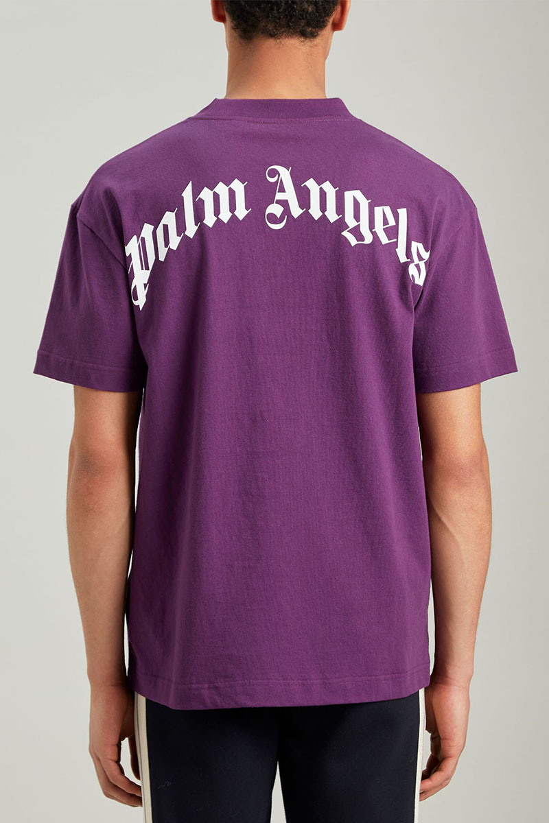 Palm Angels Фиолетовая оверсайз футболка Bear Classic