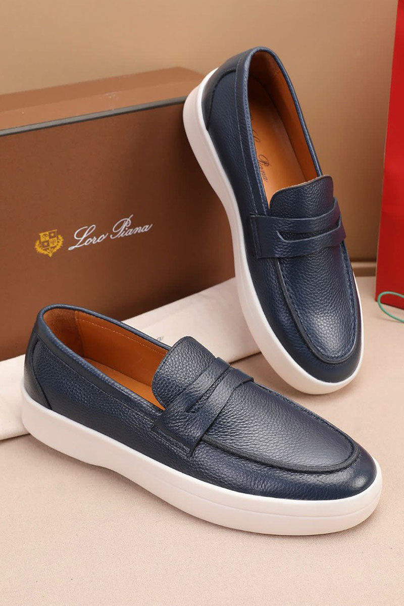 Loro Piana Кожаные лоферы Summer Walk - Navy
