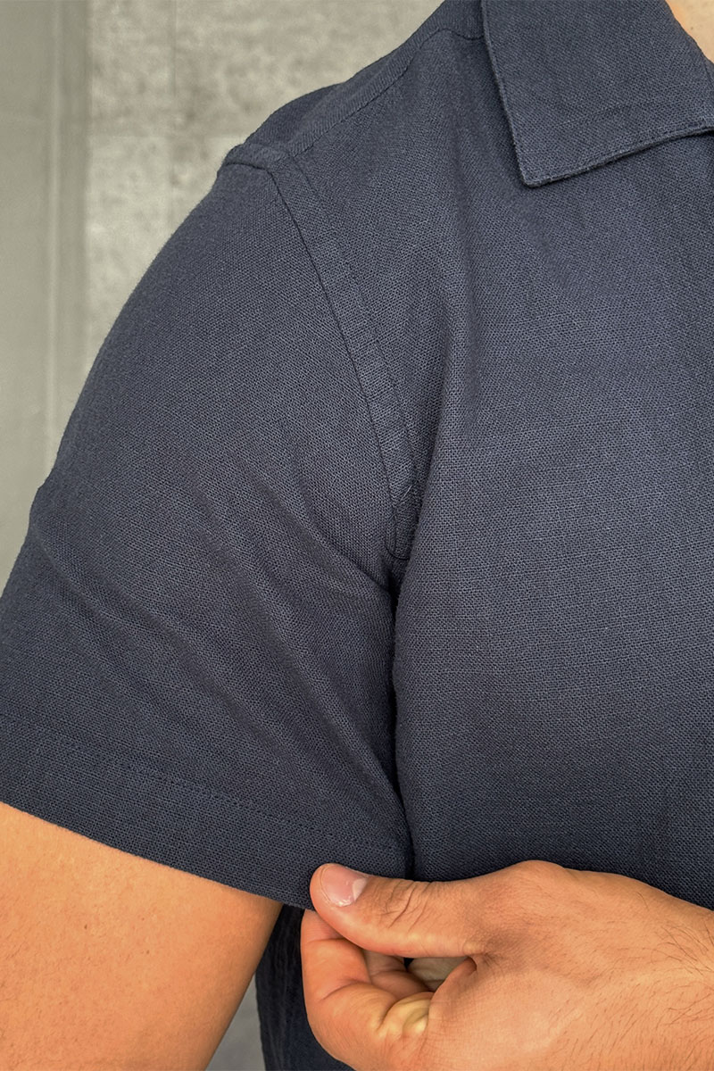 Loro Piana Мужская рубашка тёмно-синего цвета