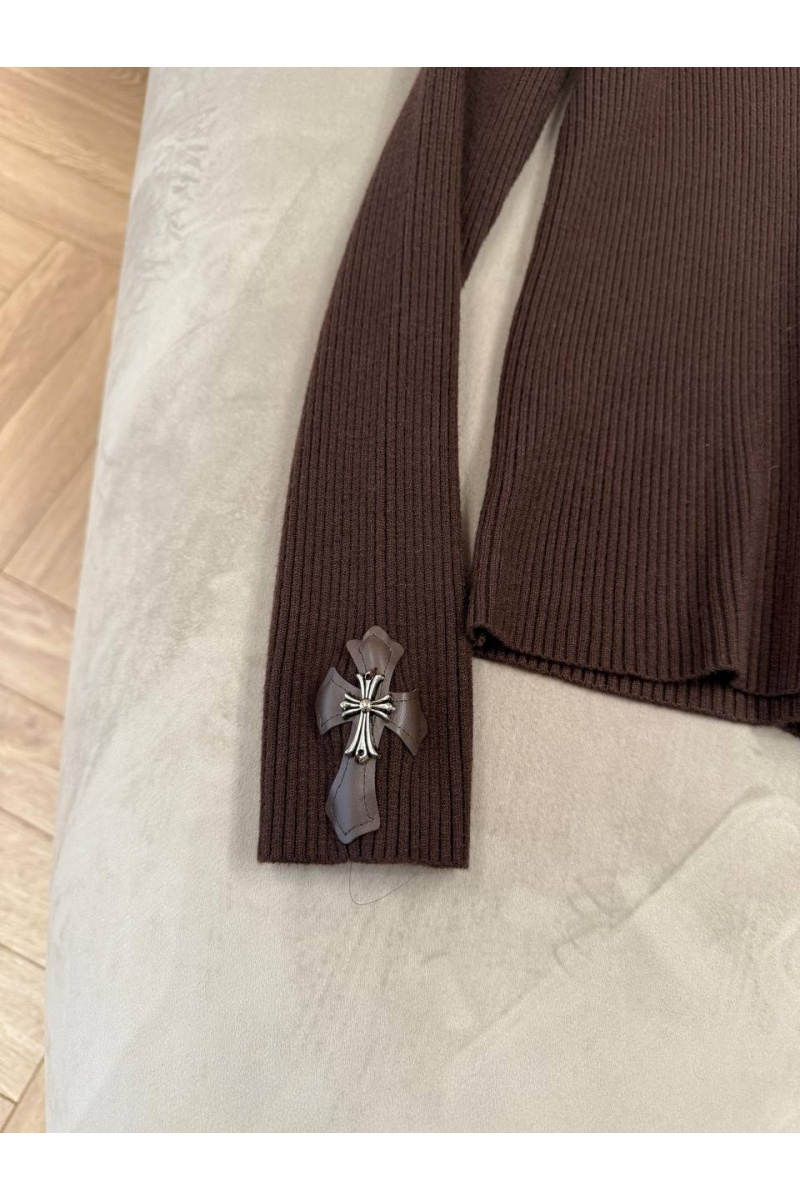 Chrome Hearts Женская мягкая водолазка premium - Brown