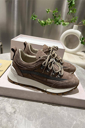 Женские замшевые кроссовки Monili Premium - Brown
