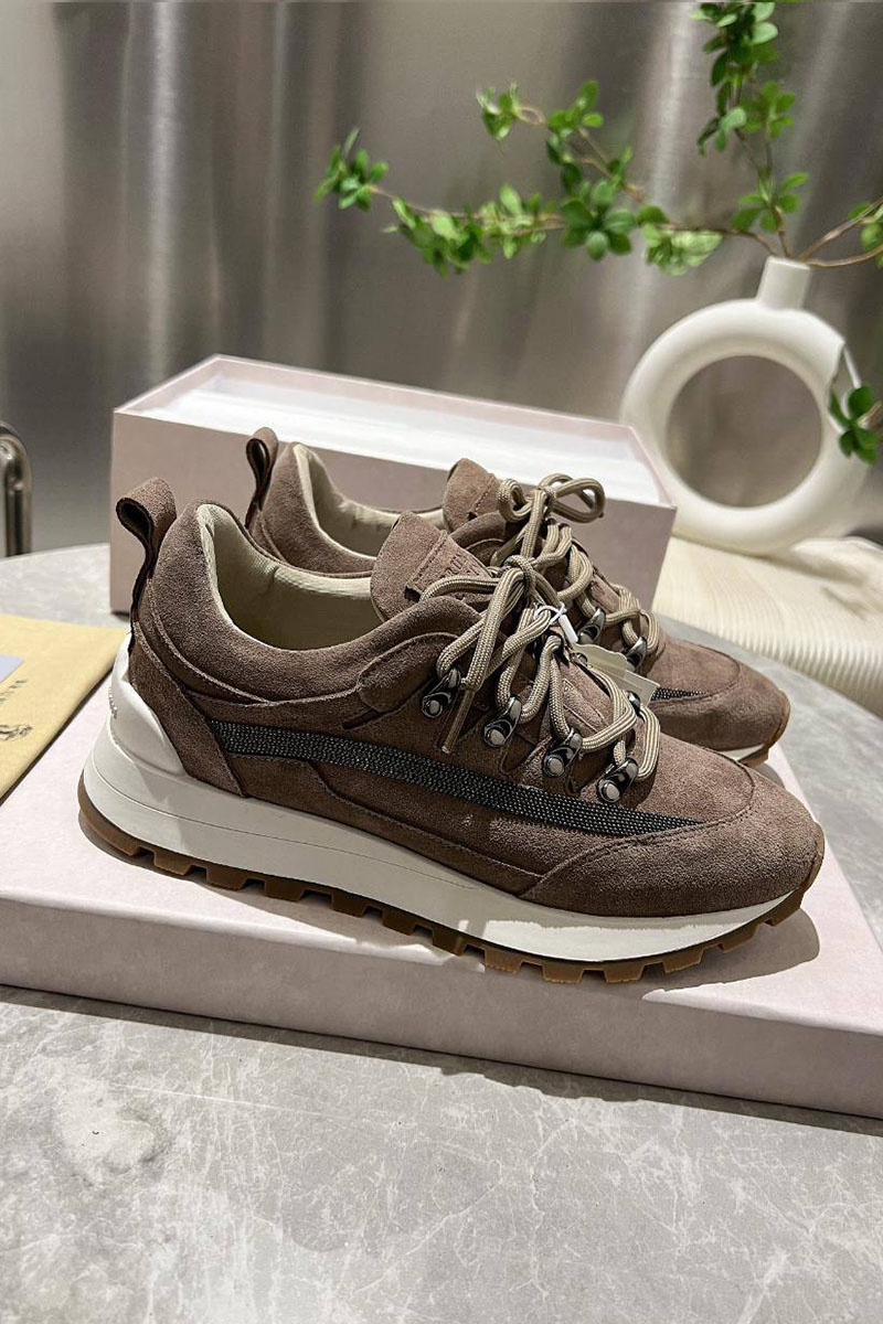 Designer Женские замшевые кроссовки Monili Premium - Brown