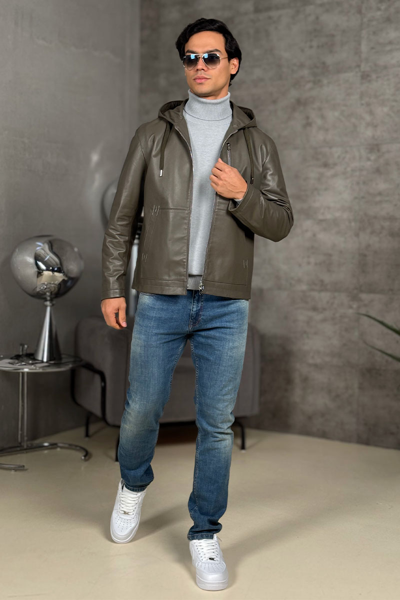 Hermes Мужская кожаная куртка premium