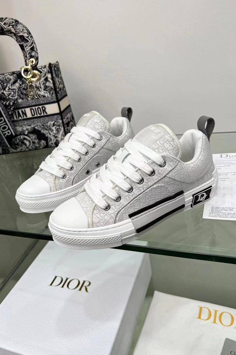 Dior Женские кроссовки Oblique B23 low-top - White