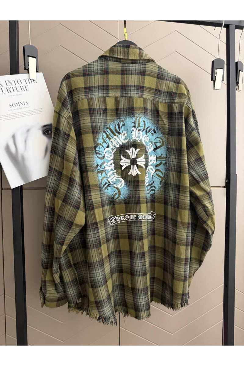 Chrome Hearts Женская оверсайз рубашка в клетку premium