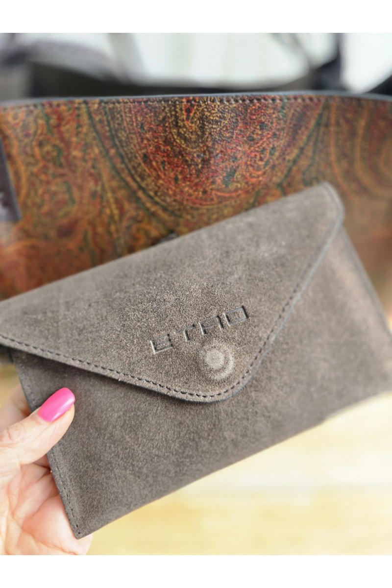 Etro Кожаная сумка с узором пейсли 38x23 см