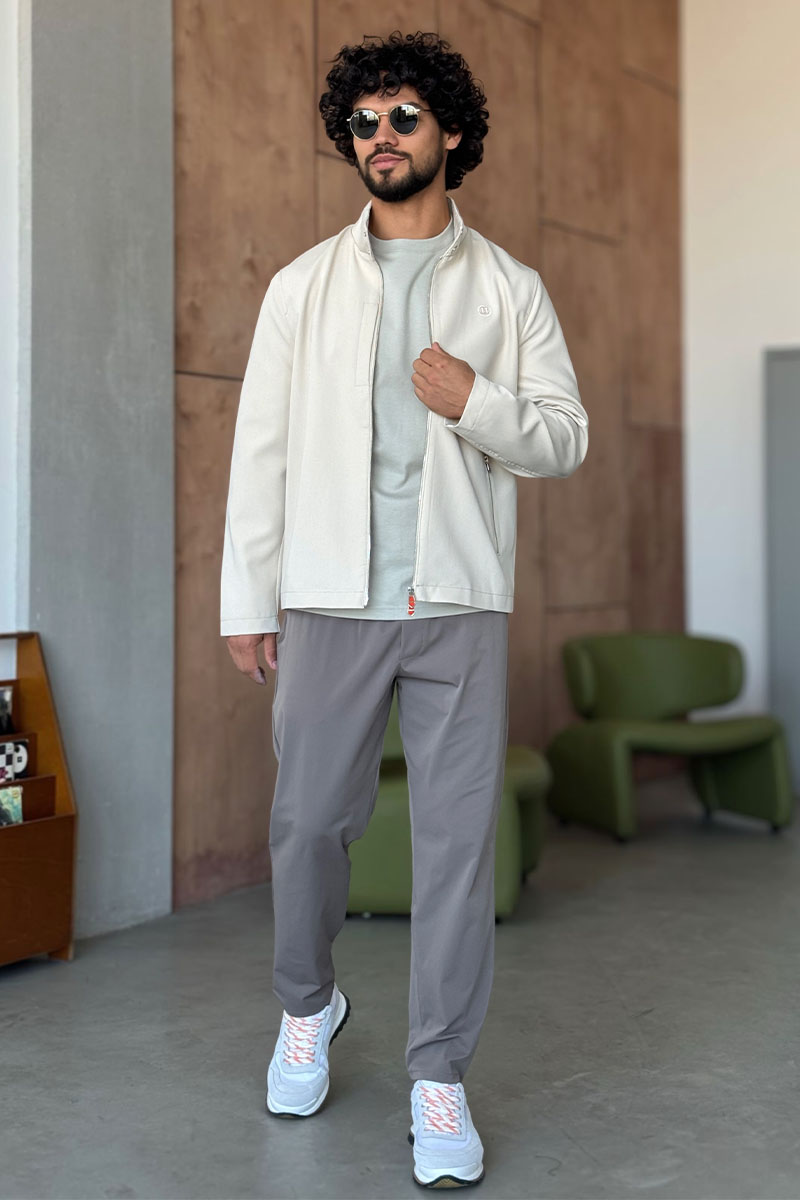 Hermes Мужская бежевая куртка 