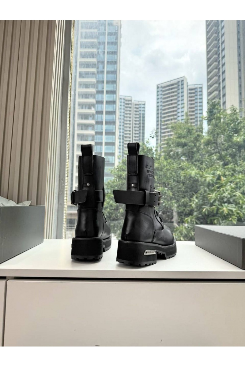 Balenciaga Женские кожаные ботинки Venom Lace-Up premium