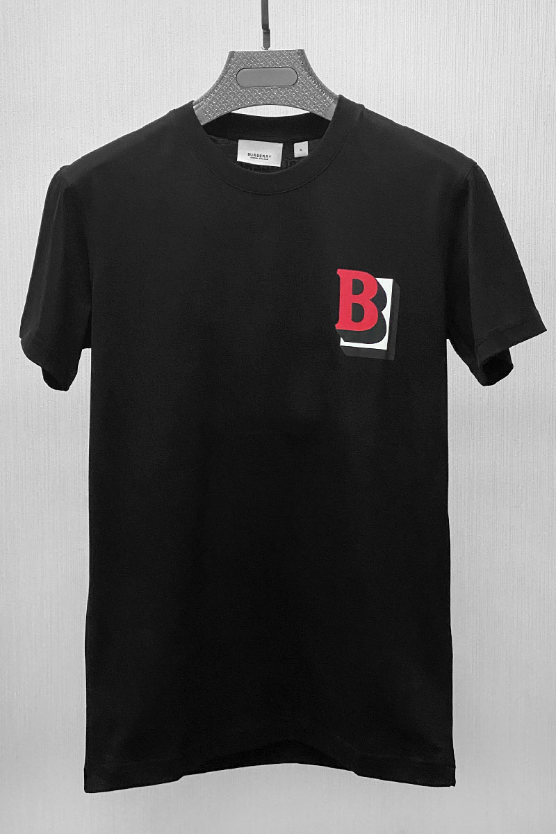 Burberry Мужская футболка 3D Logo - Black