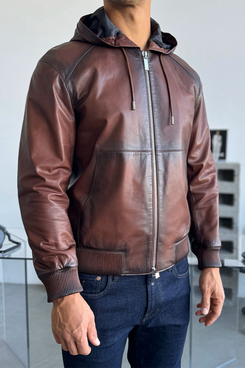 Designer Clothing Мужская кожаная куртка Berluti Premium