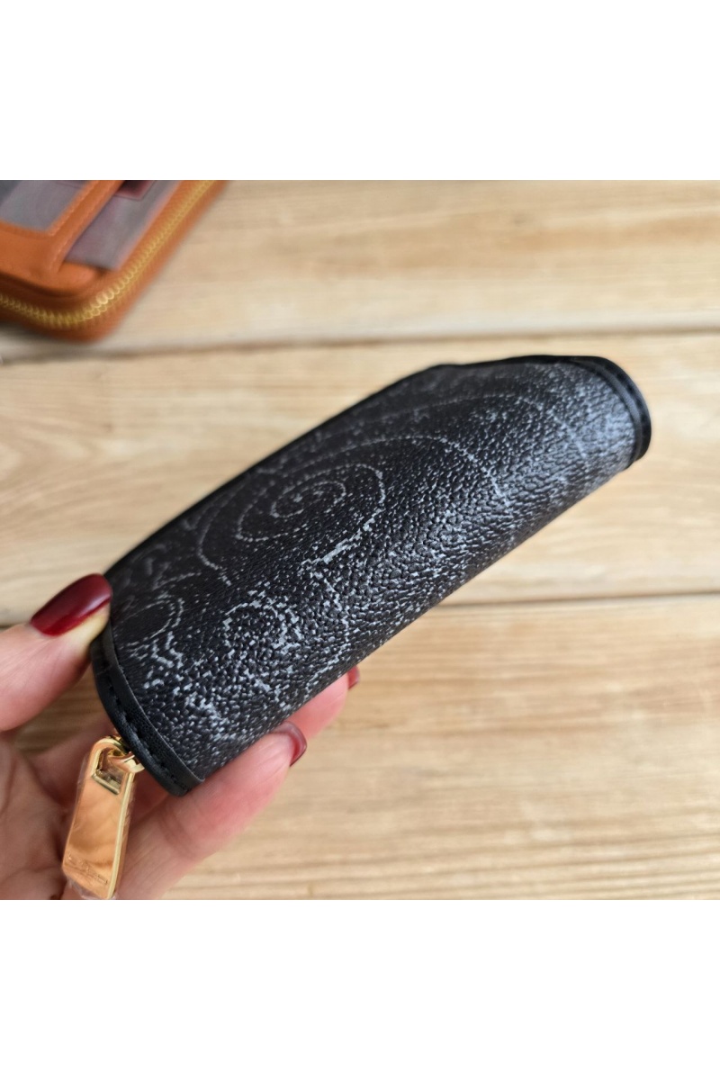 Etro Кожаный кошелёк с узором пейсли 11x8 см