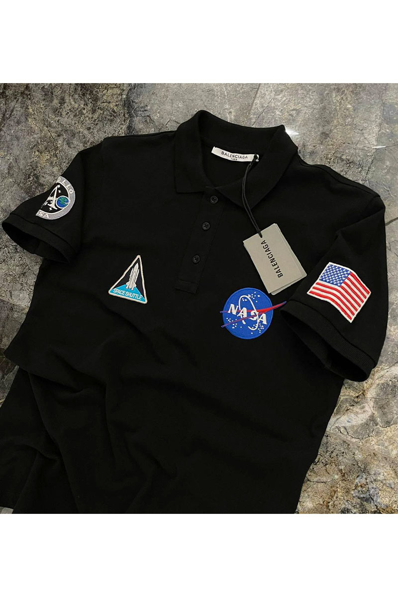 Balenciaga Мужское поло NASA multi-patch