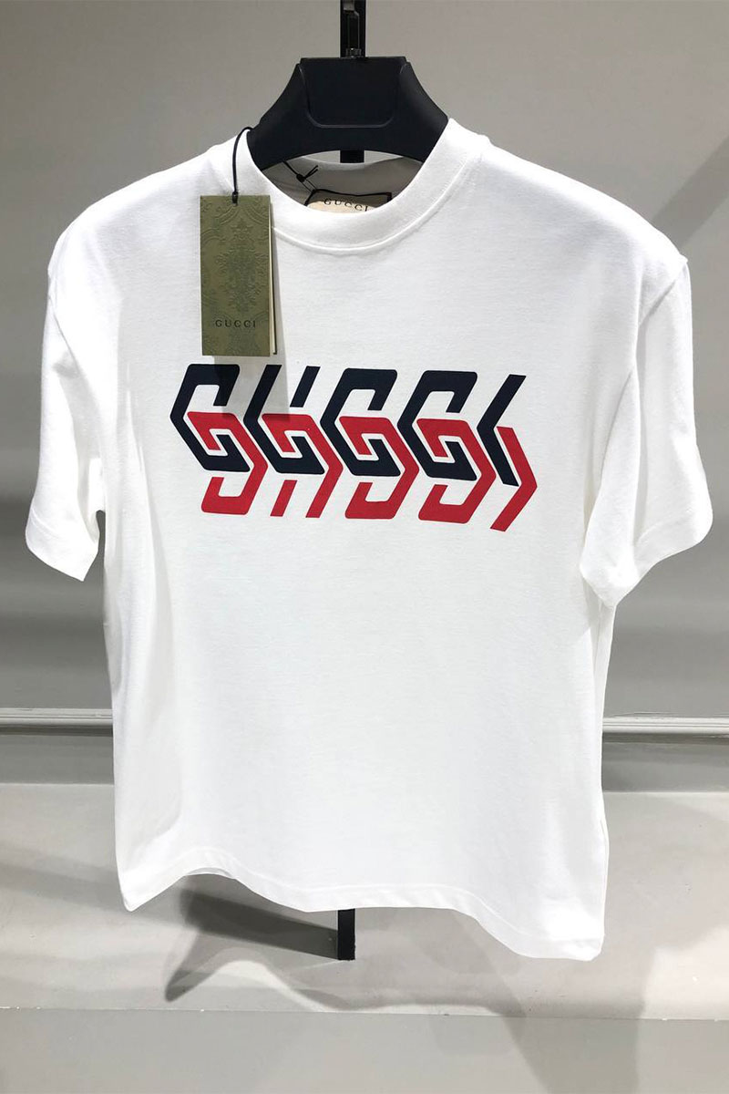 Gucci Белая оверсайз футболка mirror-logo