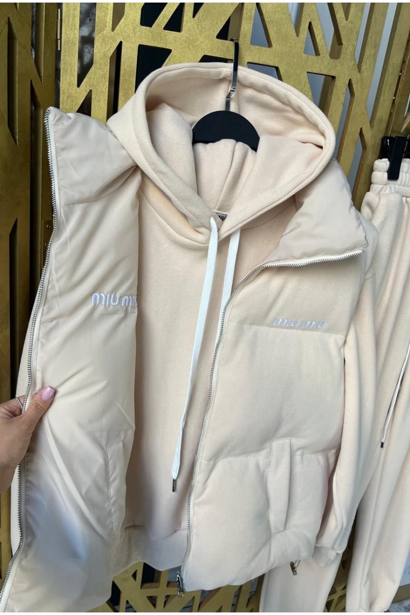 MIU MIU Женский бежевый костюм тройка 
