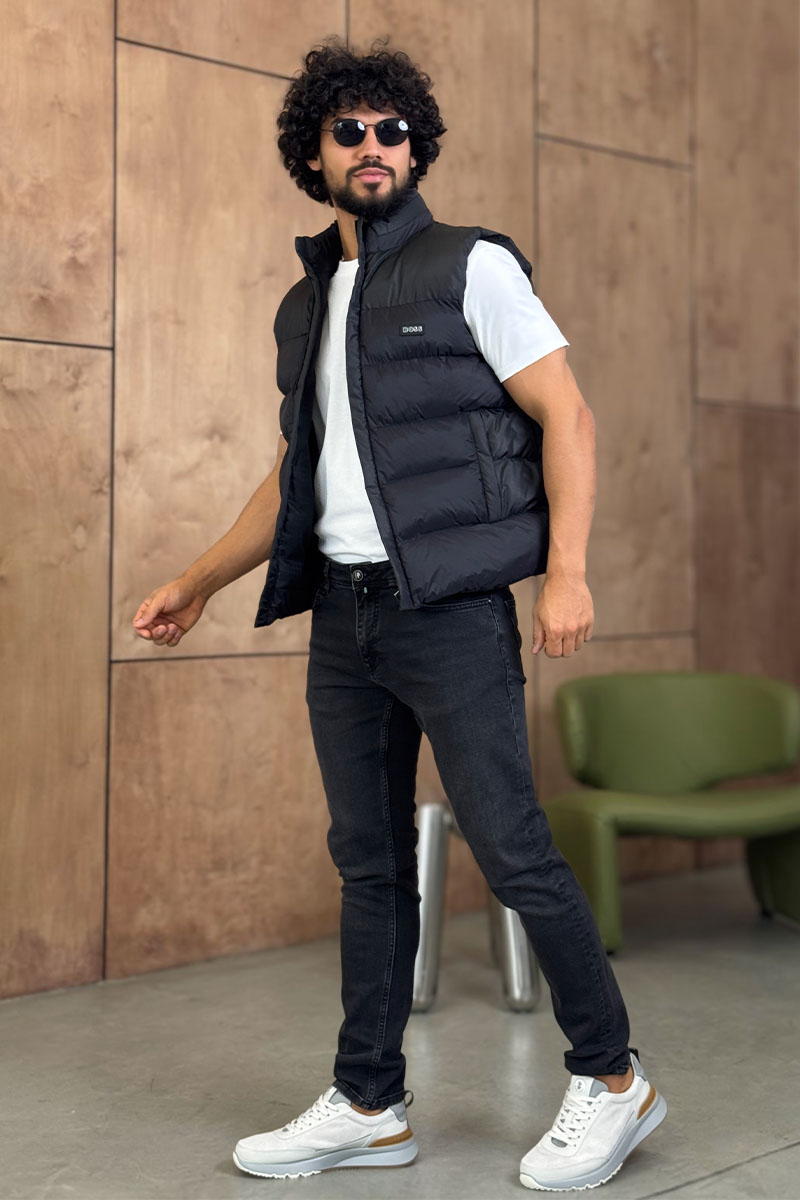 Hugо Воss Мужской чёрный жилет 