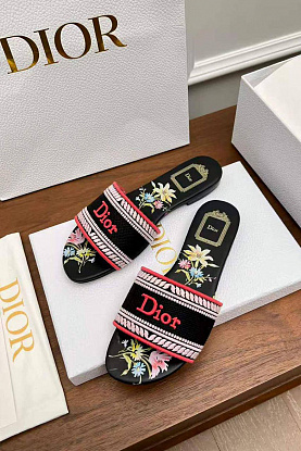 Женские шлепанцы Dway Slide Embroidered Cotton premium