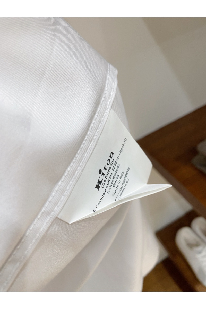 Kiton Мужская белая рубашка premium