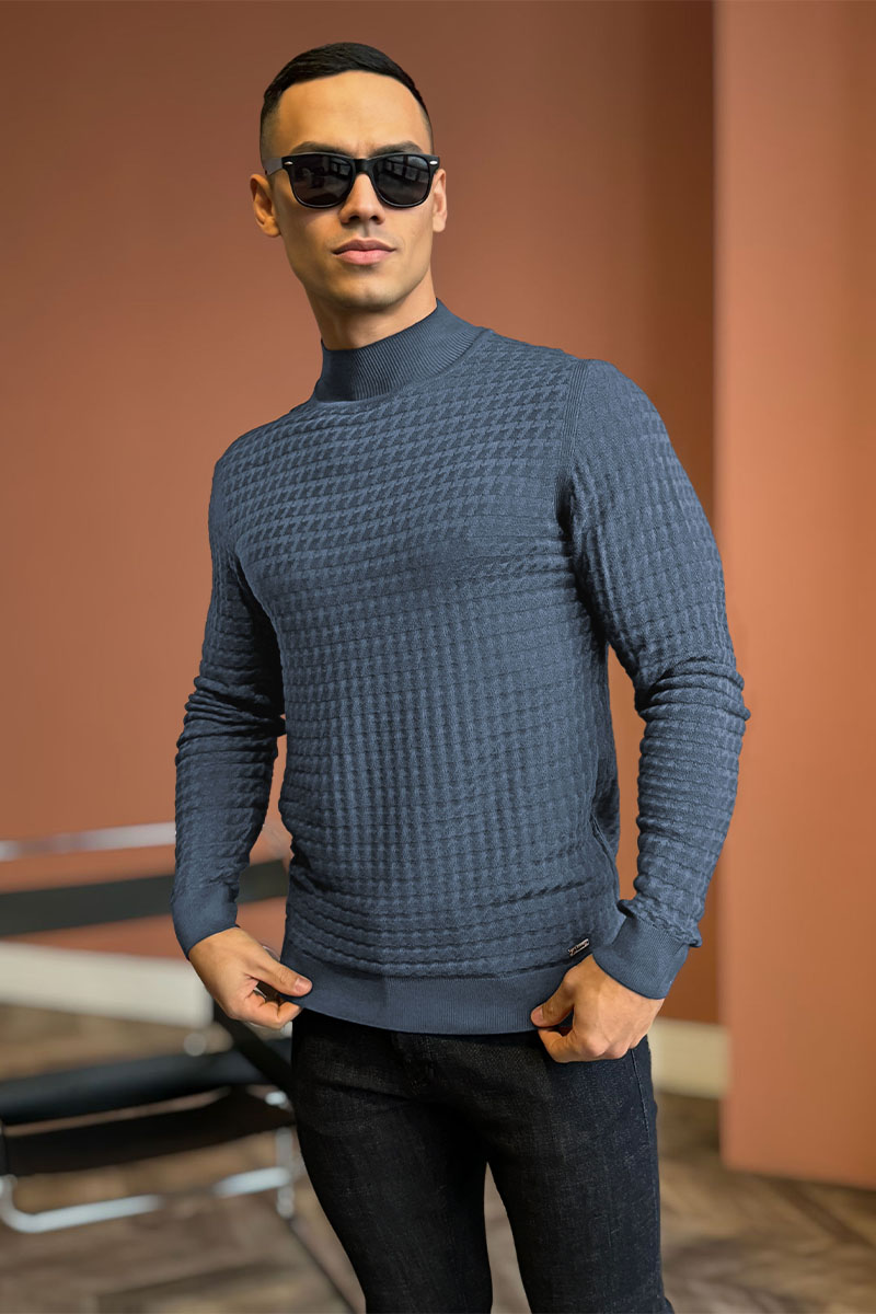 Brioni Мужская водолазка цвета индиго 