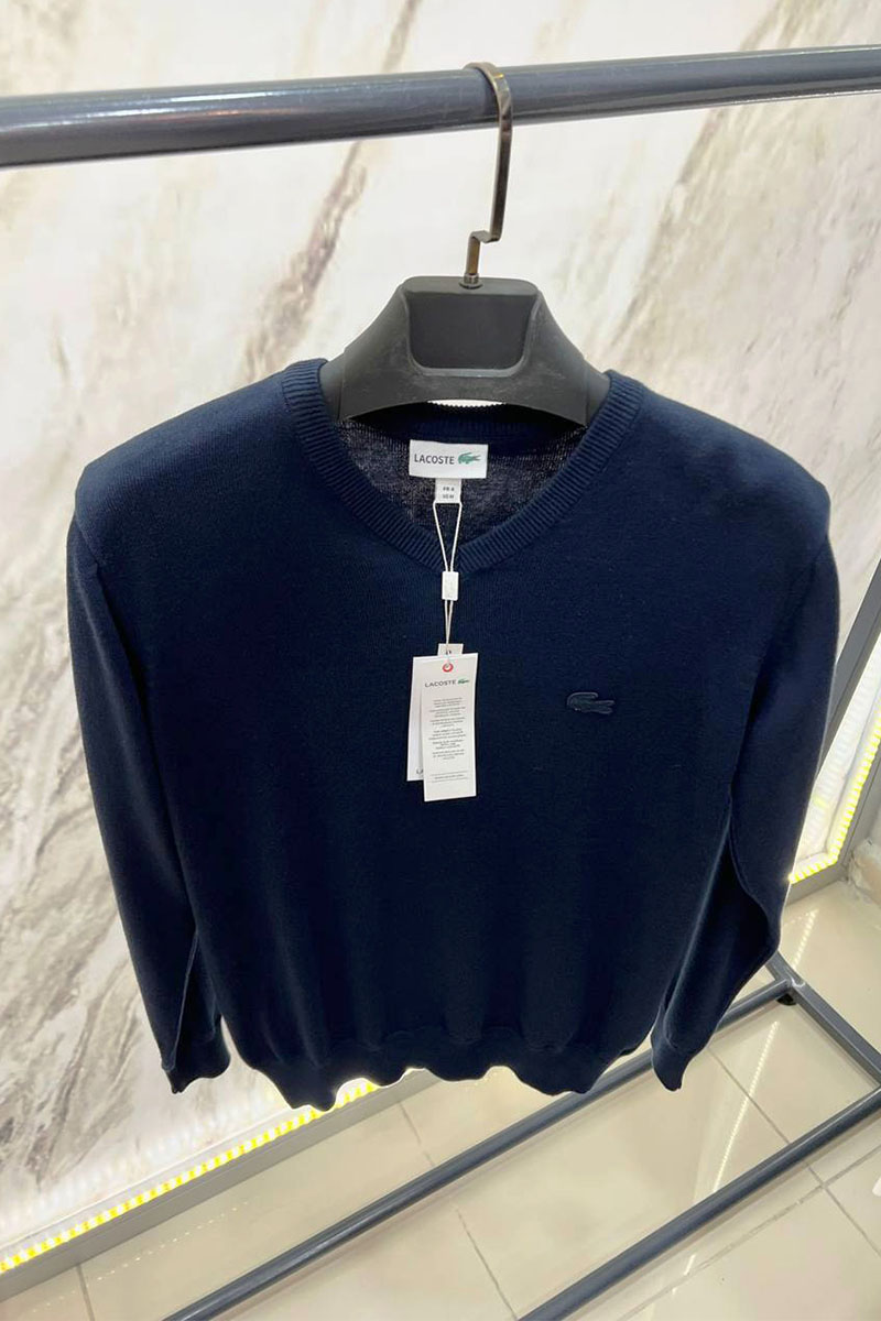 Lacoste Джемпер тёмно-синего цвета V-Neck