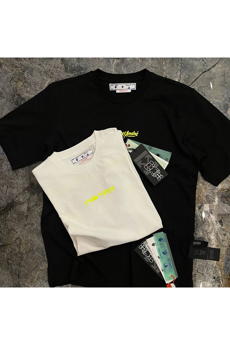 Off-White Чёрная оверсайз футболка Kaws 